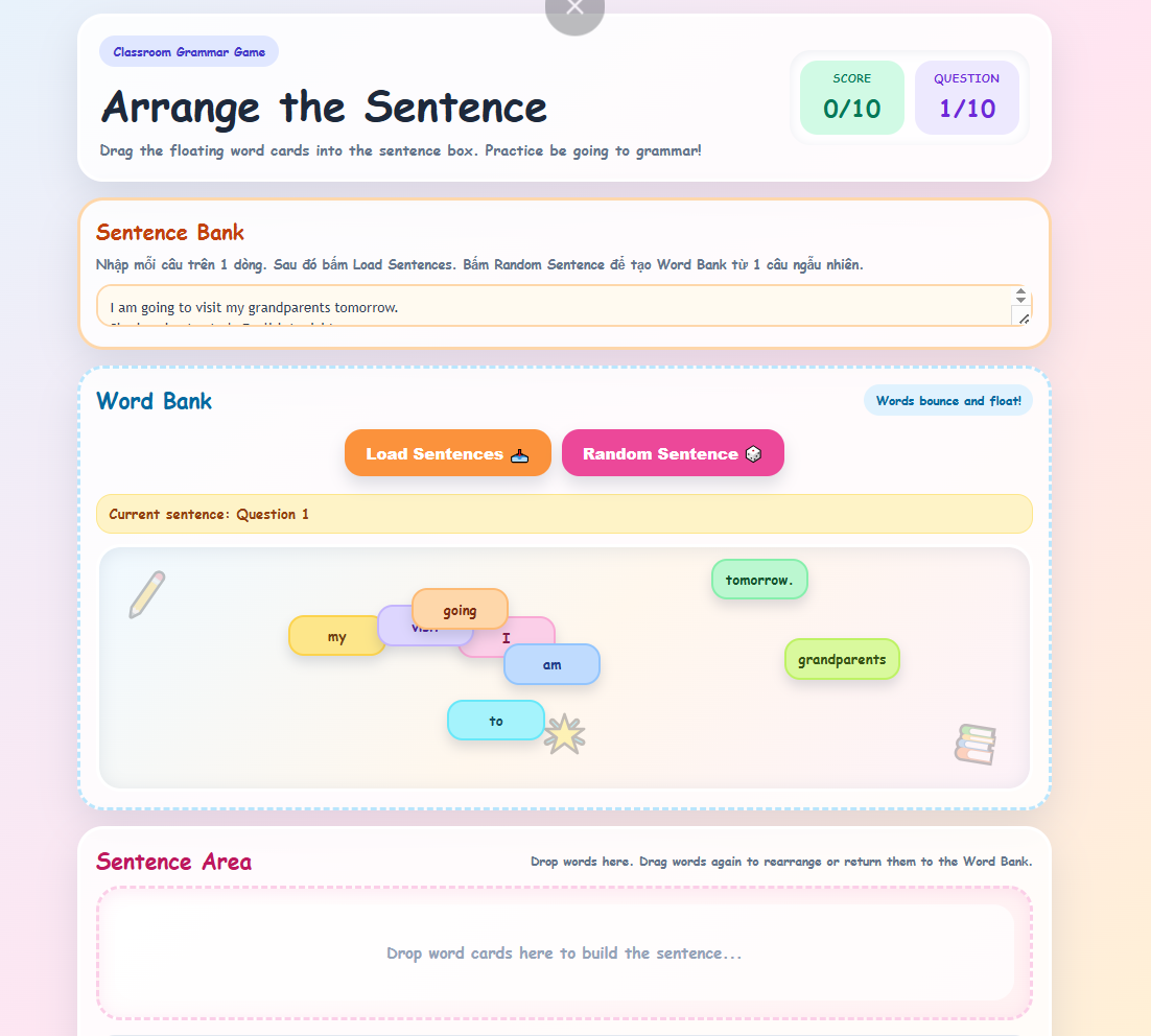 Arrange the Sentence Game Thumbnail